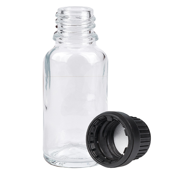 Frasco 20ml tapón rosca 11mm negro inviolable ClearLine UT18/20 Frasco 20ml tapón rosca 11mm negro inviolable ClearLine UT18/20