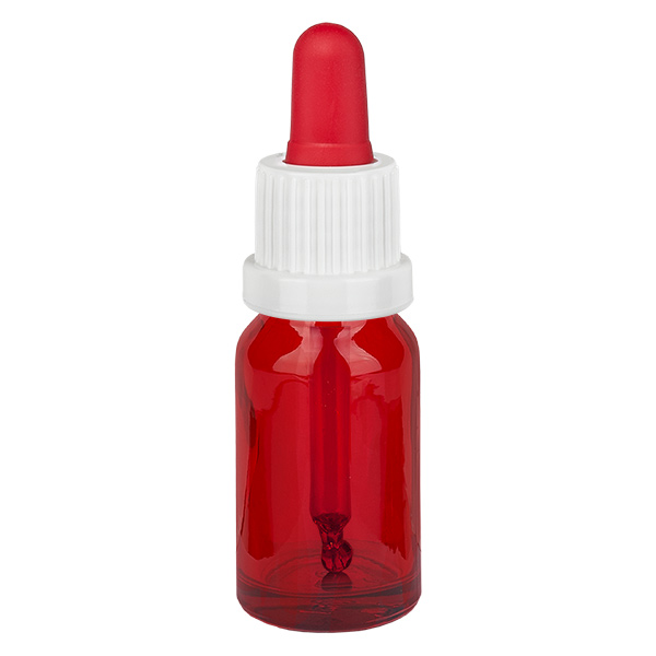 Frasco pipeta 10ml blanco/rojo cierre inviolable RedLine UT18/10 Frasco pipeta 10ml blanco/rojo cierre inviolable RedLine UT18/10