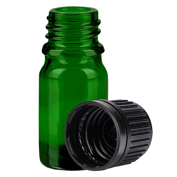 Botella 5ml tapón rosca 11mm negro GreenLine UT18/5 Botella 5ml tapón rosca 11mm negro GreenLine UT18/5