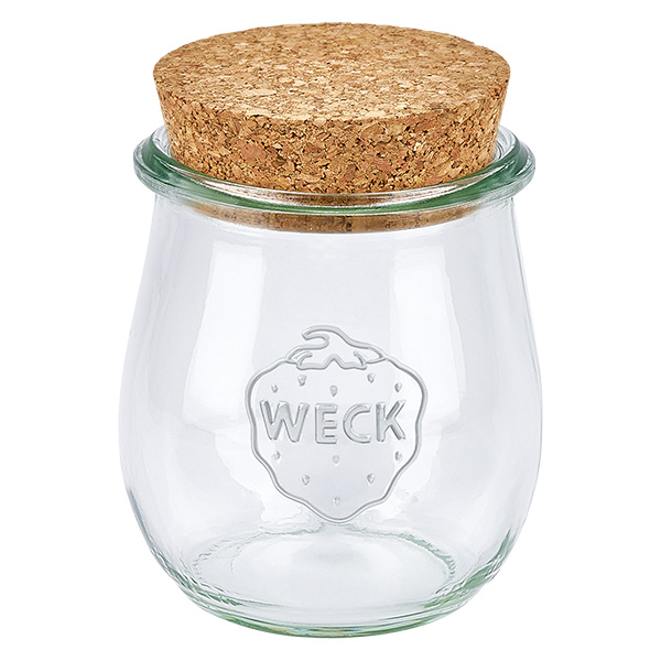 220ml tarro tulipán WECK RR60 con corcho natural 220ml tarro tulipán WECK RR60 con corcho natural