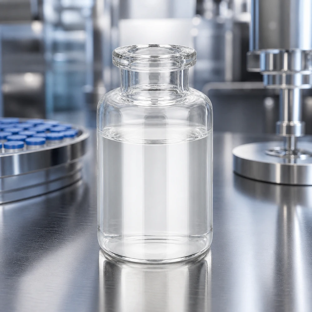 Frasco de inyección de vidrio transparente 20ml Durchsichtige Pharmaverpackung 20ml Injektionsflasche mit charakteristischem Taillenhals aus Klarglas