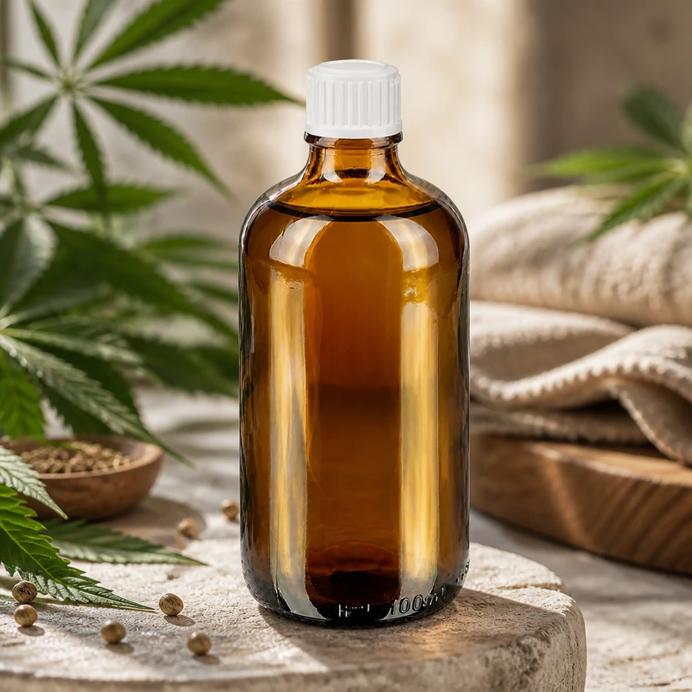 Botella de farmacia marrón 100ml tapón cuentagotas blanco 0.8mm estándar Frasco de cristal de 100 ml de color ámbar con tapón dosificador blanco para aceites de CBD y extractos naturales