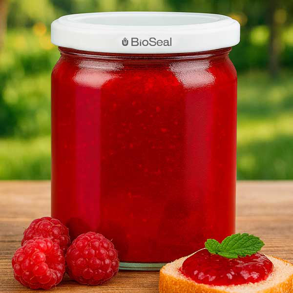 Tarro redondo de 408ml con tapa blanca BioSeal UNiTWIST