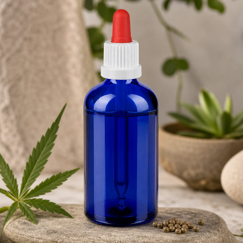 Frasco cuentagotas ergonómico de 100 ml con superficie antideslizante y sistema de pipeta de fácil manejo