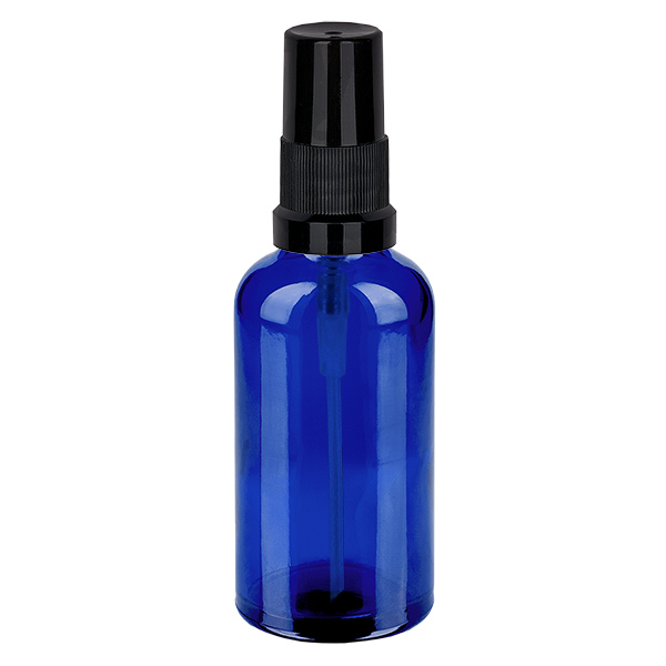 Frasco pulverizador de 50 ml negro con tapón estándar BlueLine UT18/50
