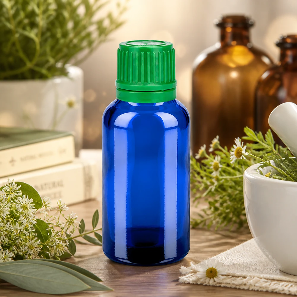 Frasco de vidrio compacto de 30 ml con abertura de 11 mm ideal para la aromaterapia móvil y los viajes