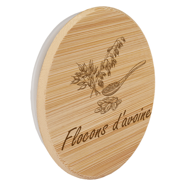 Couvercle en bois "Flocons d'avoine" pour WECK RR100 Couvercle en bois "Flocons d'avoine" pour WECK RR100