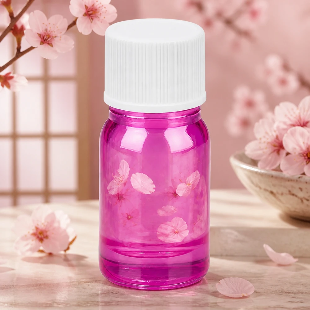 Frasco de vidrio violeta de 5 ml con cuello roscado de 11 mm y tapón blanco estándar para uso profesional