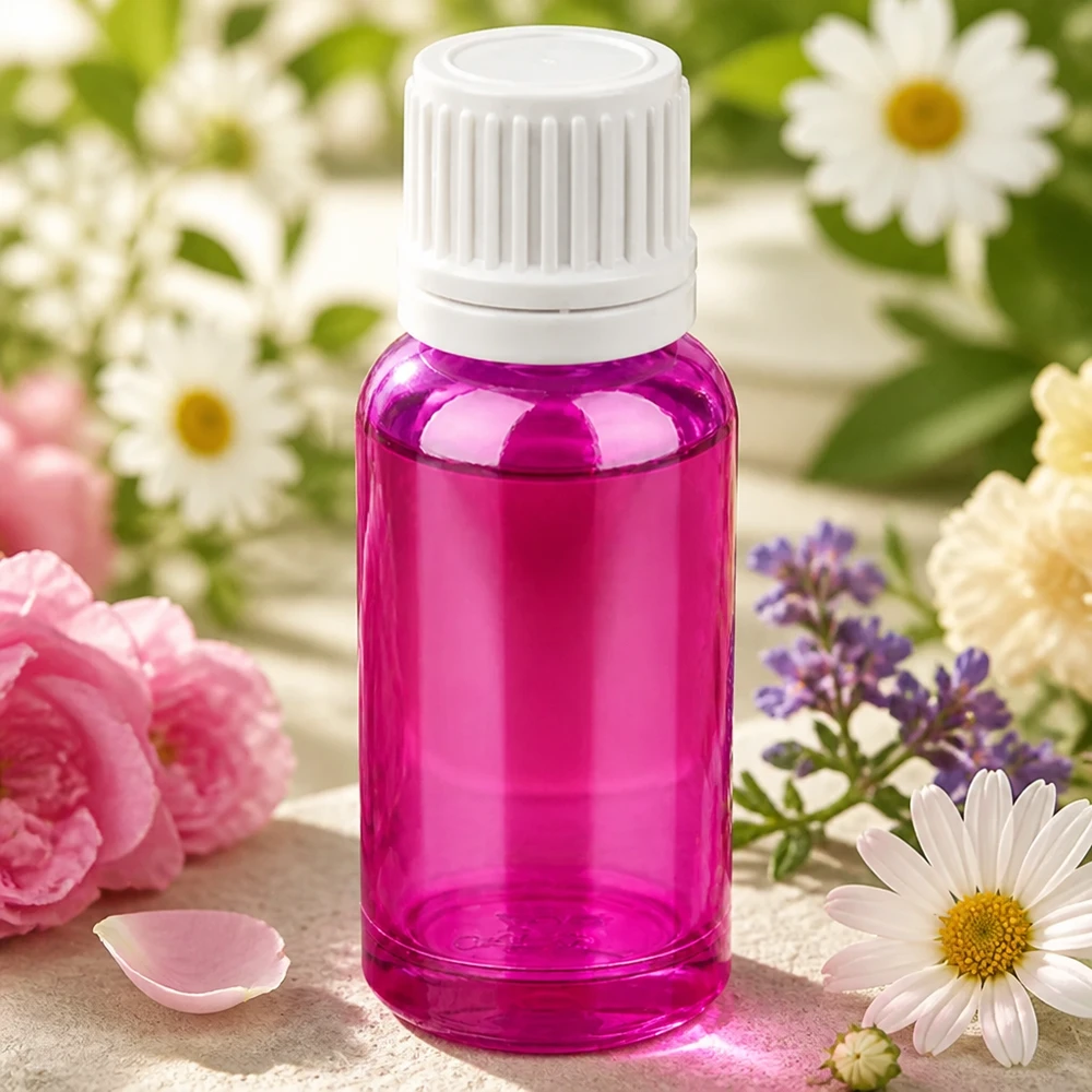 20ml frasco cuentagotas 0.7mm blanco Originalidad cierre de rosca PurpleLine UT18/20 Frasco cuentagotas morado 20ml con tapón de rosca blanco UT18/20 para productos cosméticos líquidos
