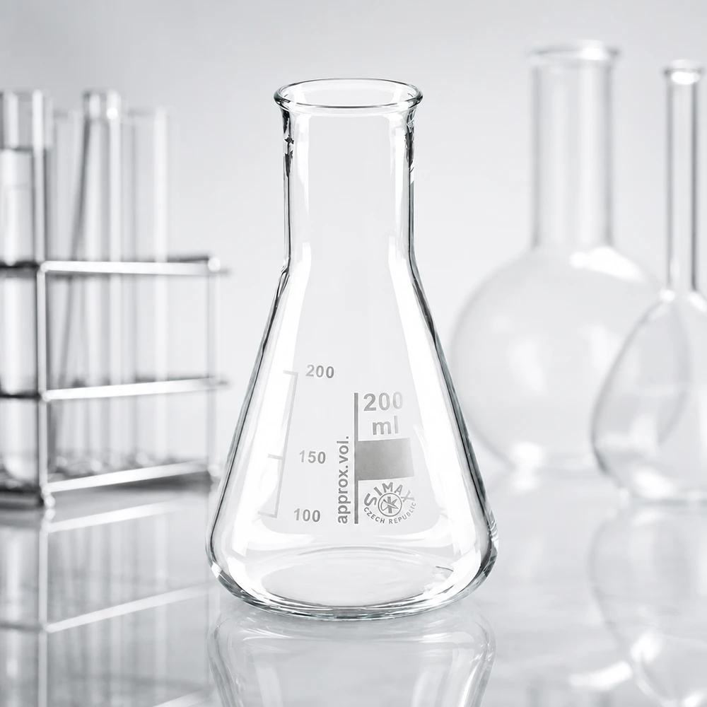 Matraz Erlenmeyer 200ml cuello estrecho