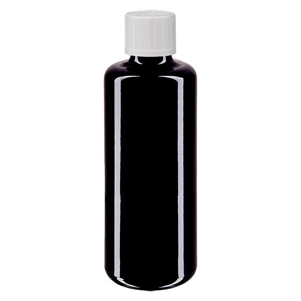 Botella de farmacia violeta 100ml cuentagotas blanco estándar a prueba de niños Botella de farmacia violeta 100ml cuentagotas blanco estándar a prueba de niños