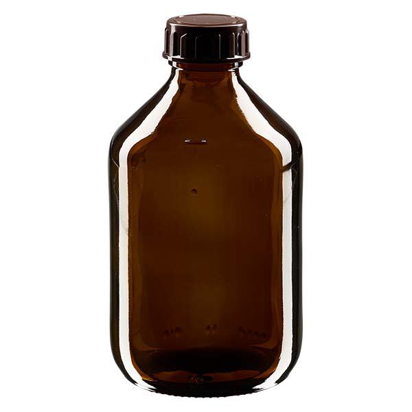 Frasco medicamento 300ml marrón, con tapón marrón ApoGlas Frasco medicamento 300ml marrón, con tapón marrón ApoGlas