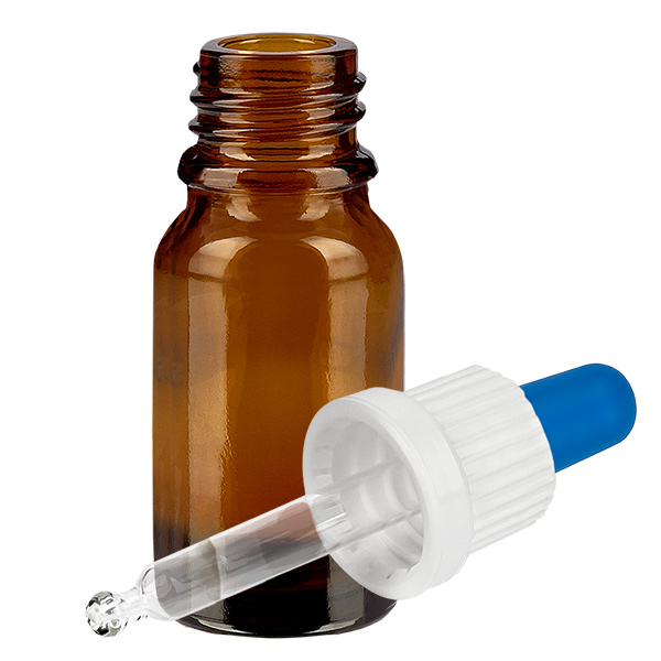 Frasco pipeta 10ml blanco/azul cierre inviolable BrownLine UT18/10