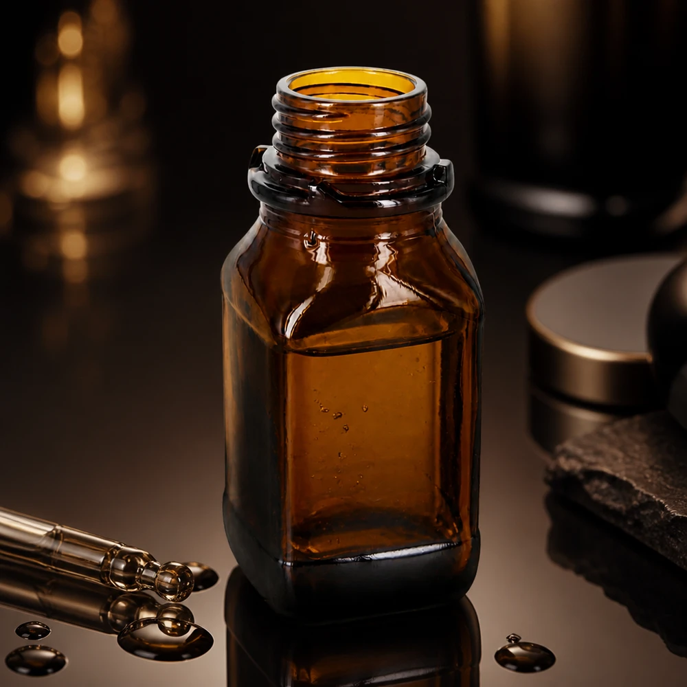 Frasco de vidrio ámbar de 100 ml para sus sustancias valiosas