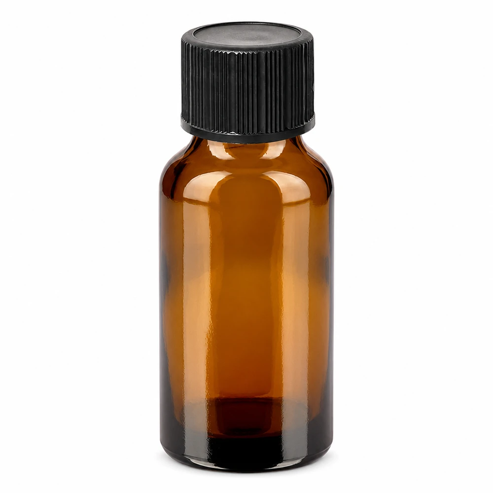 Frasco cuentagotas de 20ml 1mm negro cierre estándar BrownLine UT18/20 Frasco gotero de 20 ml marrón con tapón negro para aceites esenciales y tinturas