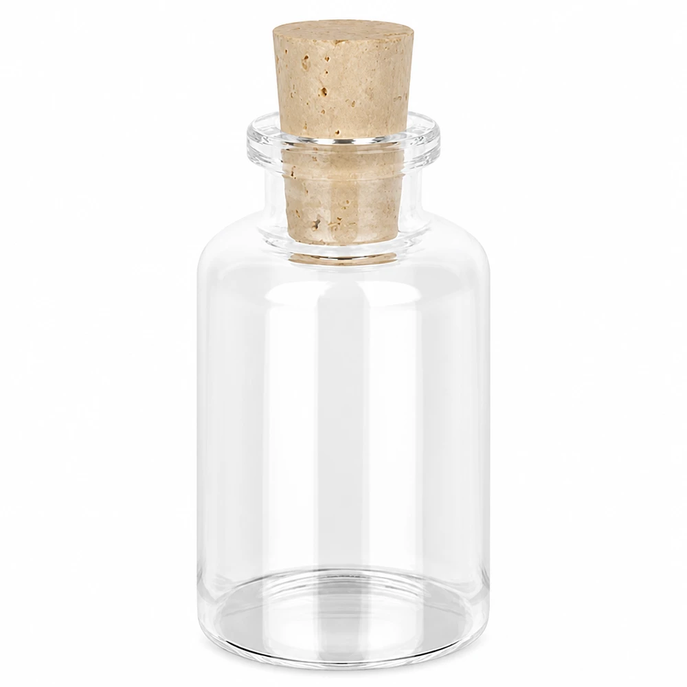 Botella de vidrio transparente 30ml con corcho 11/14mm Apothekerflasche Klarglas 30ml mit Naturkorkverschluss 14mm für Öle Salze und Dekorationen
