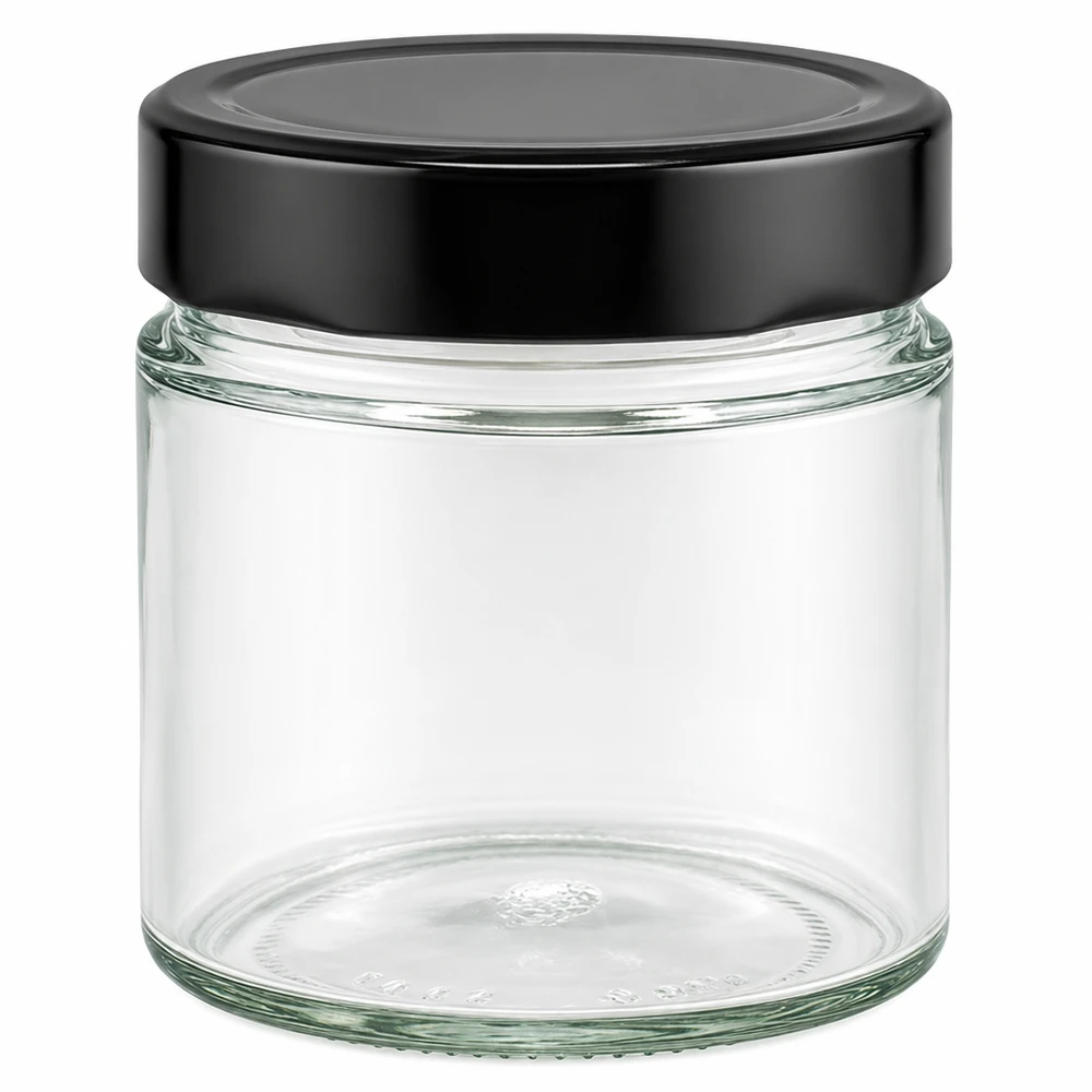 Tarro redondo 135ml + tapa BasicSeal negro profundo UNiTWIST