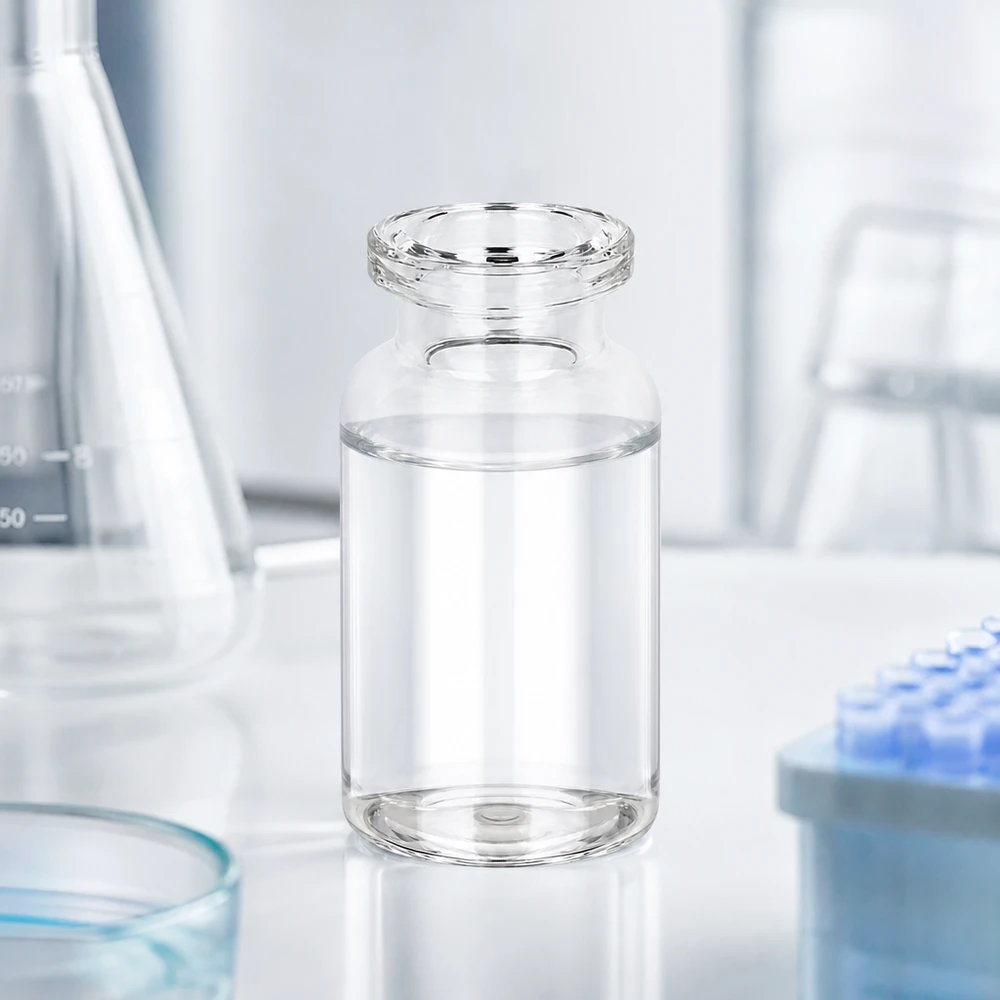 Frasco de inyección de vidrio transparente 10ml Injektionsflasche 10ml aus hochwertigem Klarglas mit flachem Boden und weitem Öffnungsrand