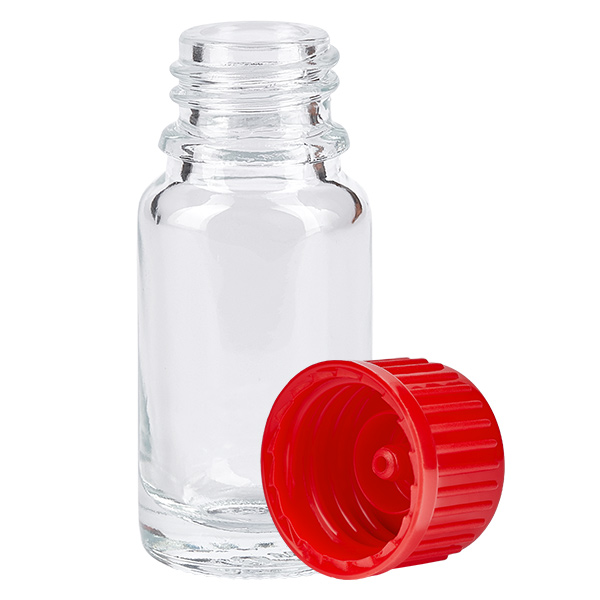 Frasco 10ml tapón rosca 11mm rojo estándar ClearLine UT18/10 Frasco 10ml tapón rosca 11mm rojo estándar ClearLine UT18/10
