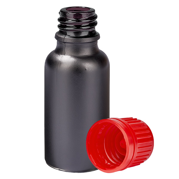 Frasco 20ml 11mm tapón rosca rojo inviolable BlackLine UT18/20 Frasco 20ml 11mm tapón rosca rojo inviolable BlackLine UT18/20