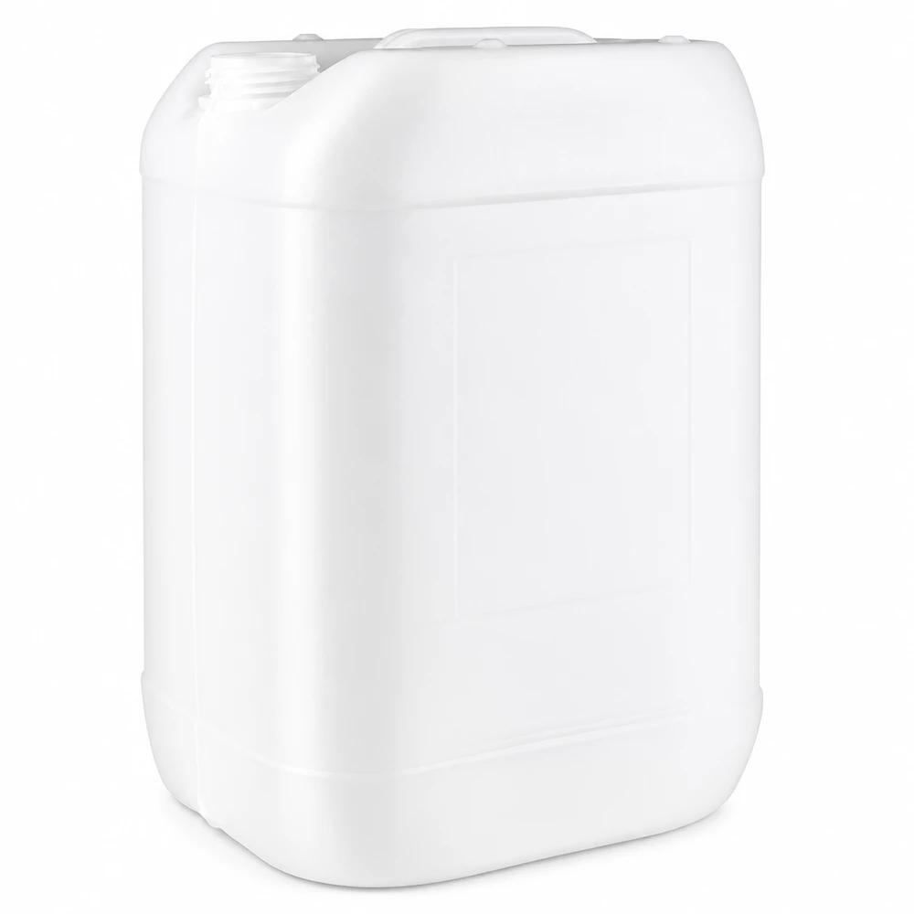 Bidón de plástico blanco de 25 litros sin tapón, fabricado en HDPE, para un almacenamiento seguro
