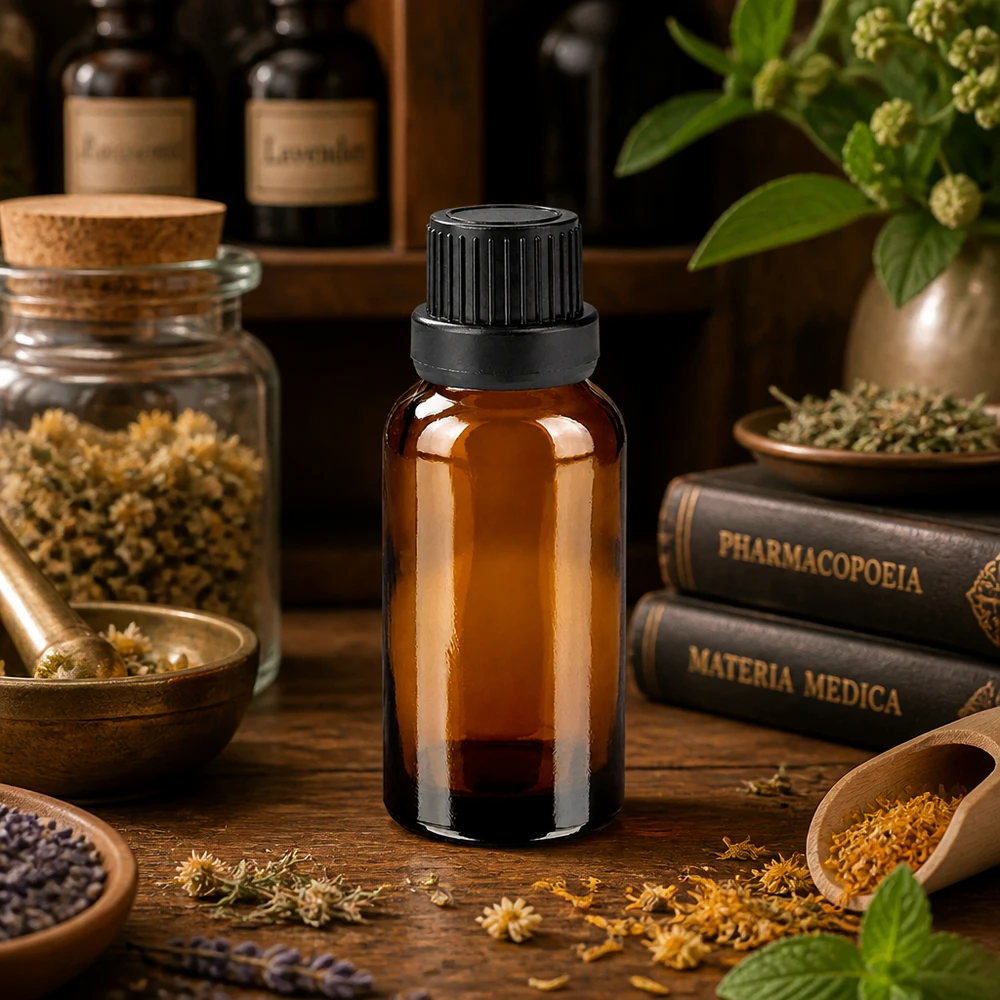 Frasco cuentagotas 20ml 2mm negro cierre inviolable BrownLine UT18/20 Frasco de farmacéutico de 20 ml con gotero de precisión de 2 mm para remedios homeopáticos y esencias