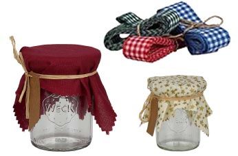Toallitas y tiras textiles para decorar vasos
