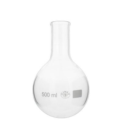 Bola redonda con cuello estrecho de borosilicato resistente al calor.