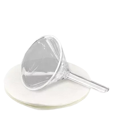 Embudos de vidrio y papel filtro