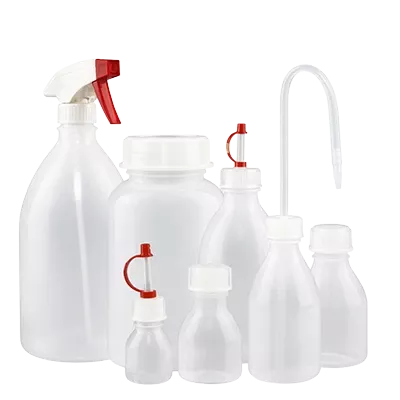 Frascos de laboratorio en PEBD